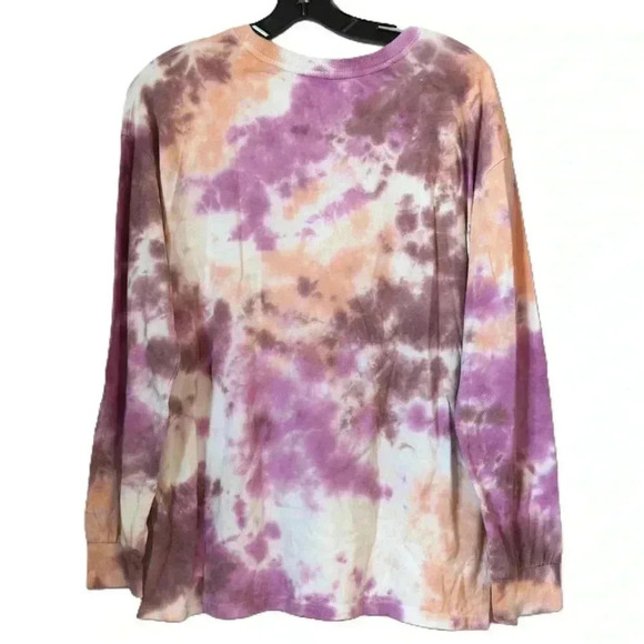 So Unisex Tie Dye Long Sleeve Crew Neck Shirt Cotton Polyester Blend Medium - Picture 2 of 3
